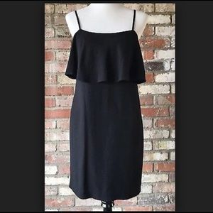 J.Crew Factory SpaghettiStrap Ruffled Black Dress